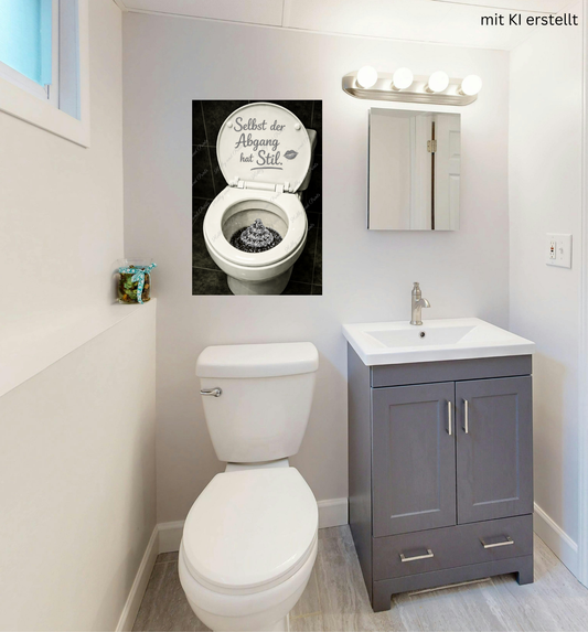 WC Toilette Silber Abgang mit Stil