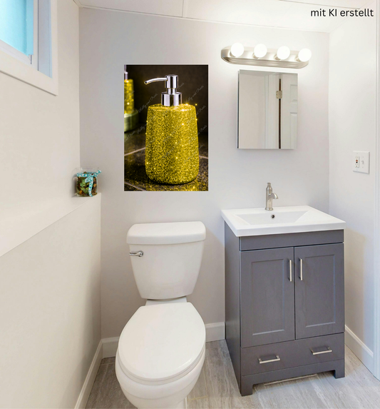 Glitzer Seifenspender Gold – Luxus Badezimmer Deko