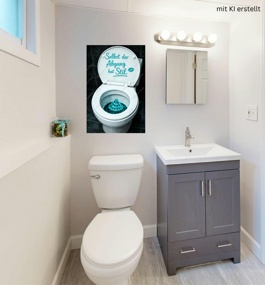 WC Toilette Türkis Abgang mit Stil