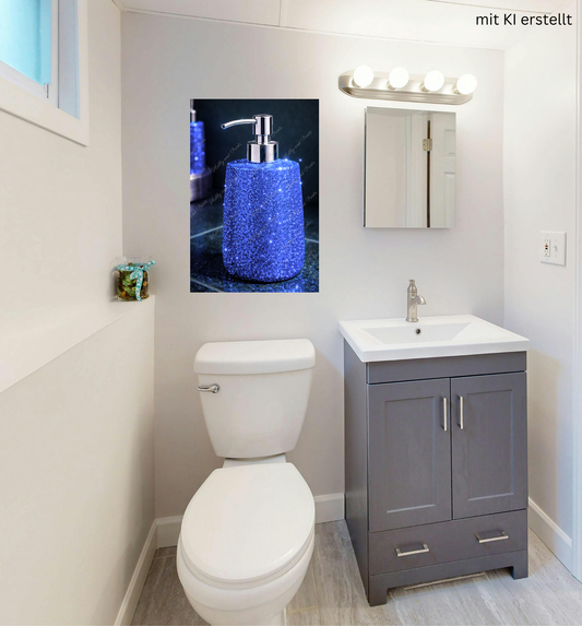 Glitzer Seifenspender Blau – Luxus Badezimmer Deko