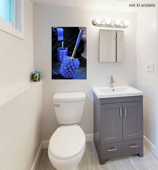 WC Bürste blau Glitzer Klobürste