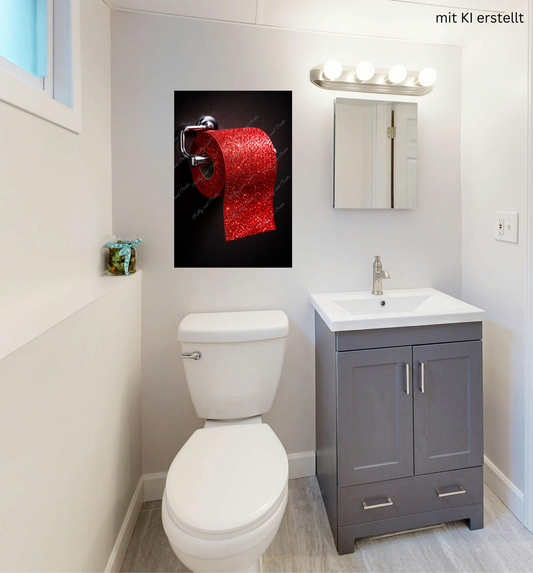 Glitzer Toilettenpapier rot
