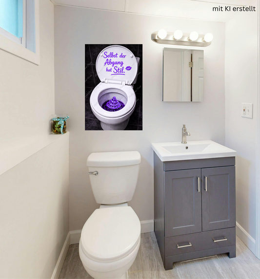 WC Toilette Violett Abgang mit Stil