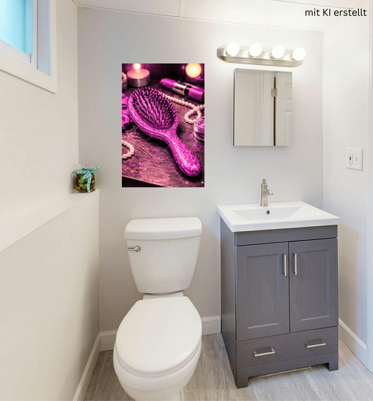 Pinke Glitzer Haarbürste – Luxus Beauty Glamour