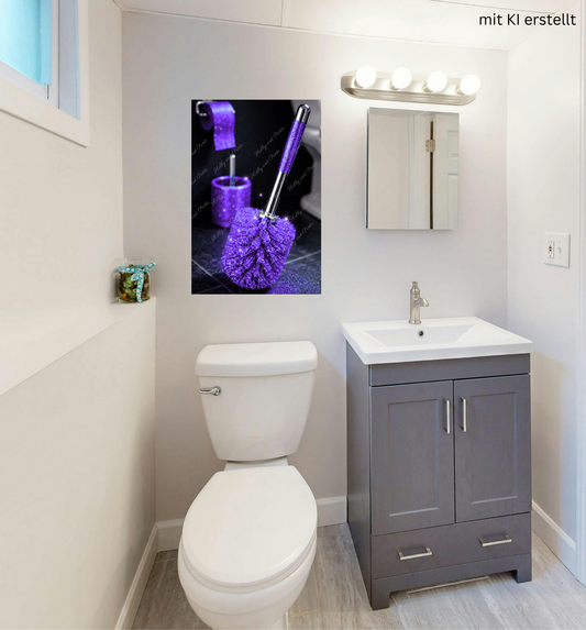 WC Bürste Violett Glitzer Klobürste