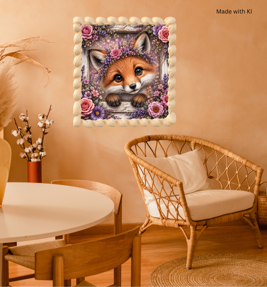 Fuchs mit Blumenkranz