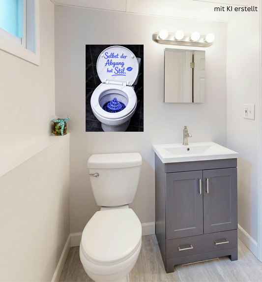 WC Toilette Blau Abgang mit Stil