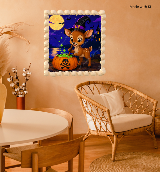 Halloween Rehkids mit Hexenhut