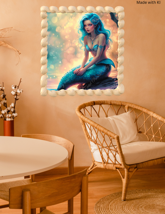 blaue Meerjungfrau im Bokeh Stil