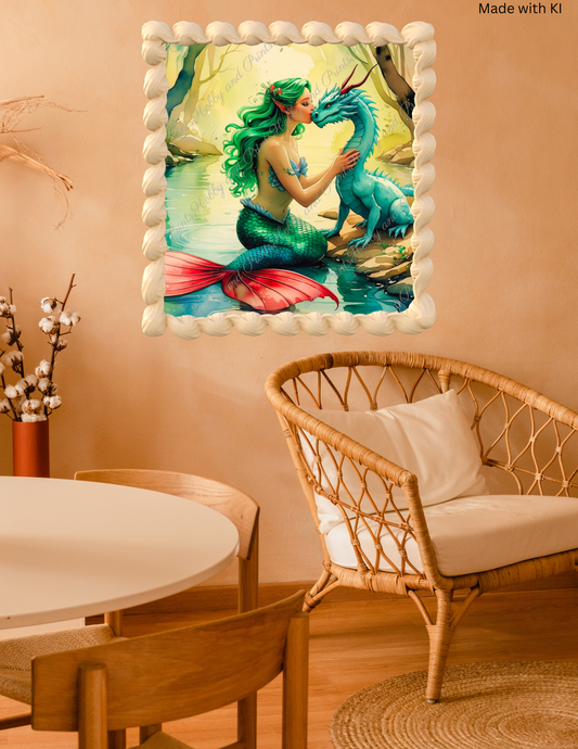 Meerjungfrau küsst Drachen