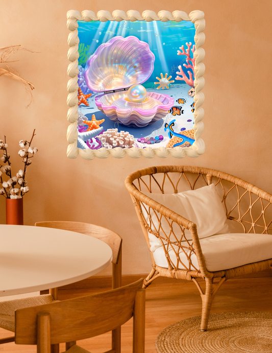 schillernde Muschel mit Perle