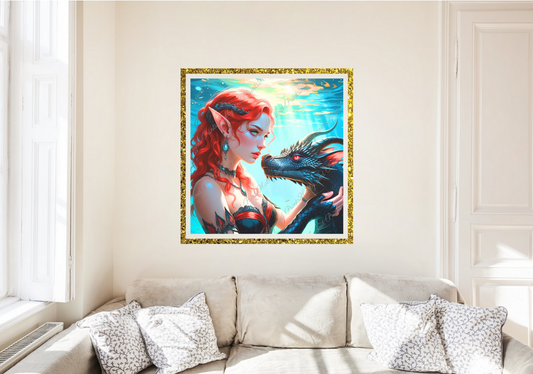 Wassernixe mit Drachen