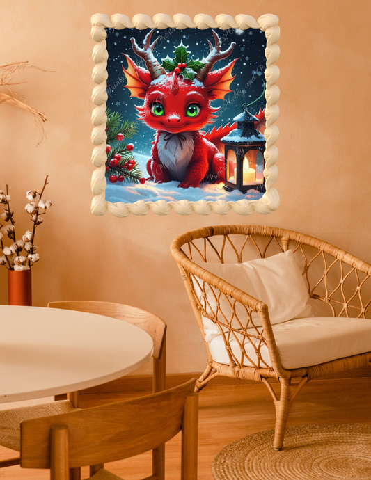 roter Drache im Schnee