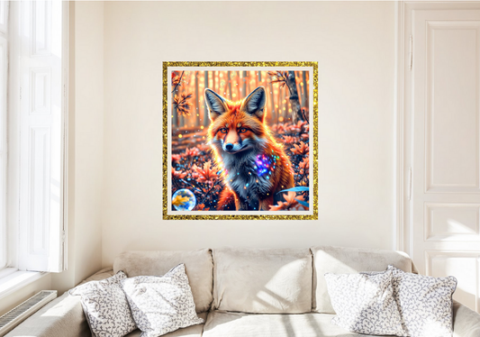 schelmischer Fuchs im Herbstwald