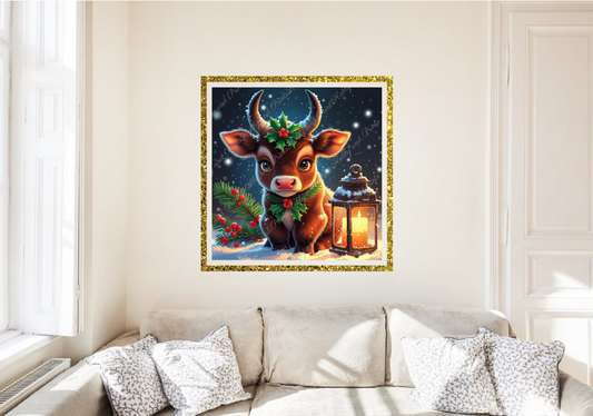 kleine Kuh im Schnee