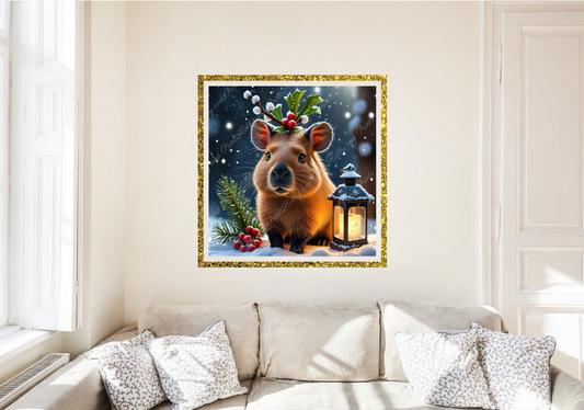 kleines Capybara im Schnee