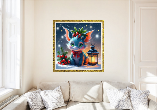 grauer Drache im Schnee