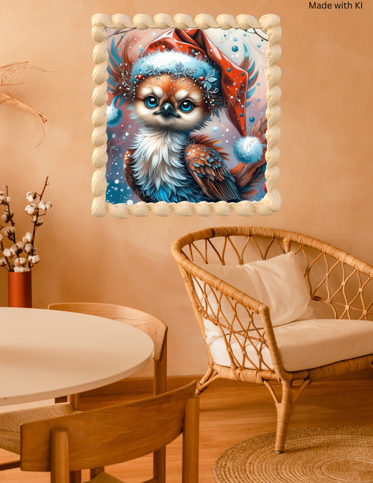 Phönix Hera mit Weihnachtsmütze