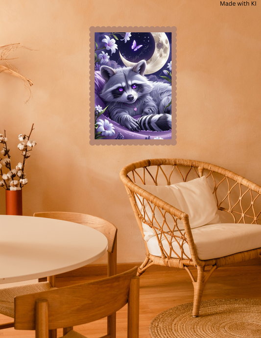 süßer Waschbär bei Nacht 40*55cm