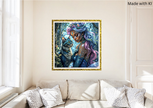 Meerjungrau mit Fischkatze