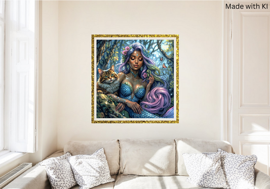 Meerjungfrau mit Katze