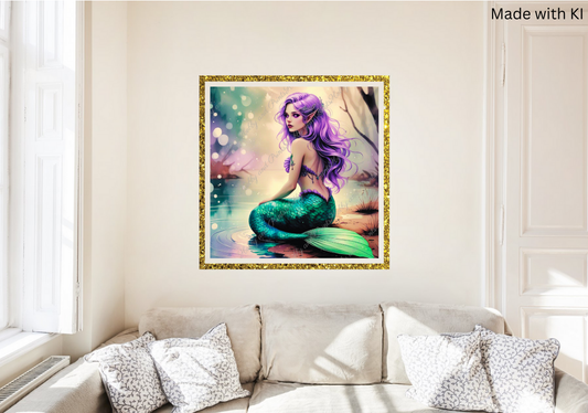 violette Meerjungfrau im Bokeh-Stil