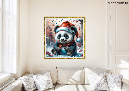 Pandabär Will mit Weihnachtsmütze