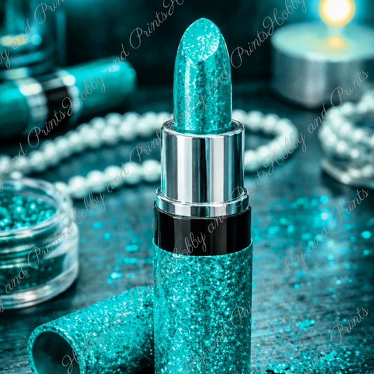 Türkiser Lippenstift – Luxus Glamour Make-up