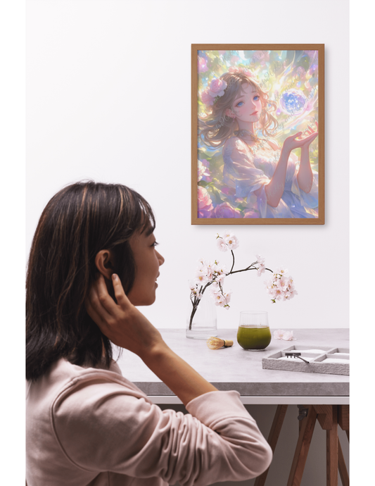 Blumenfee mit Seifenblase