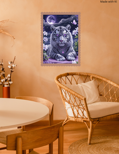 weißer Tiger bei Nacht