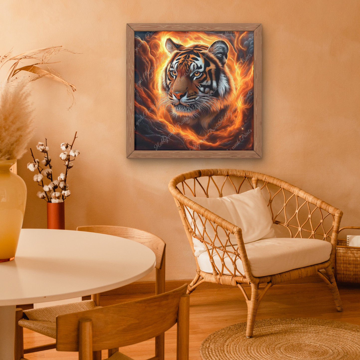 Tiger im Flammenwirbel