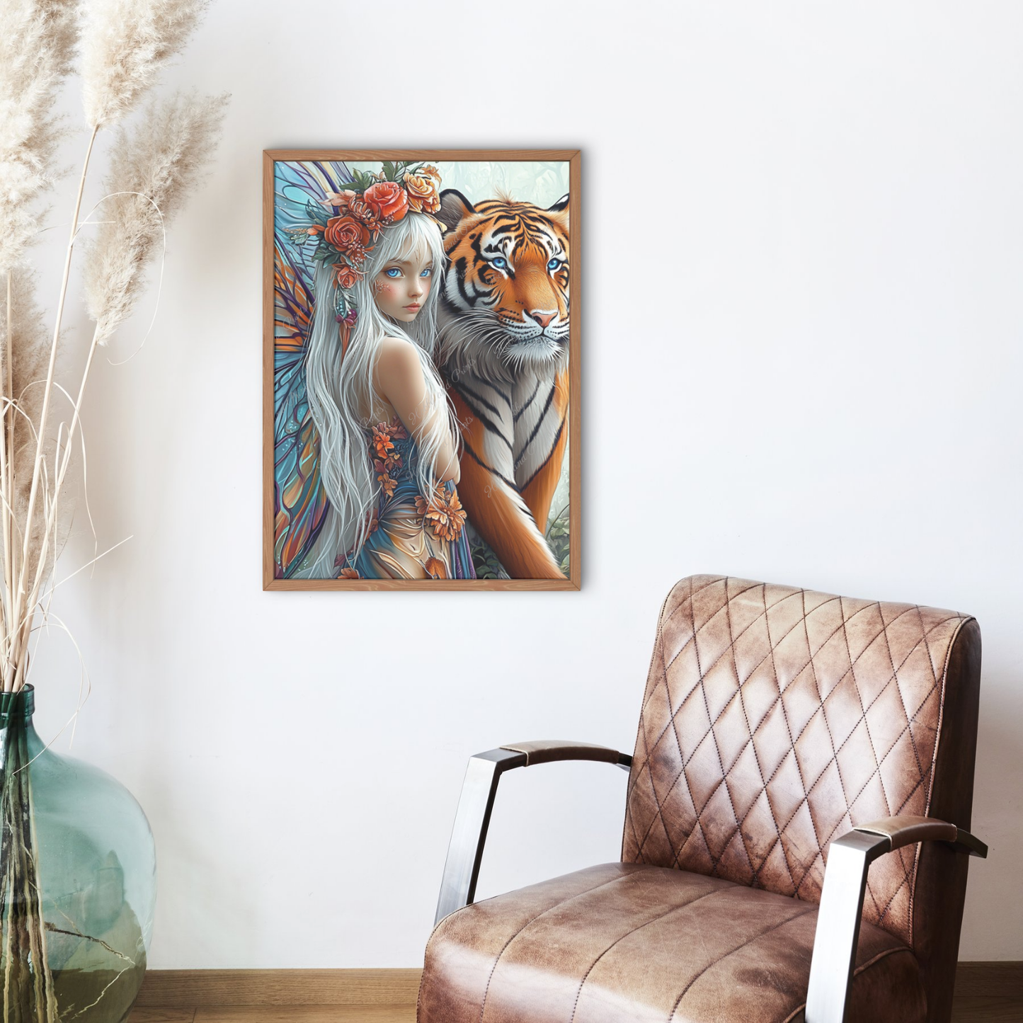 zauberhafte Elfe mit Tiger