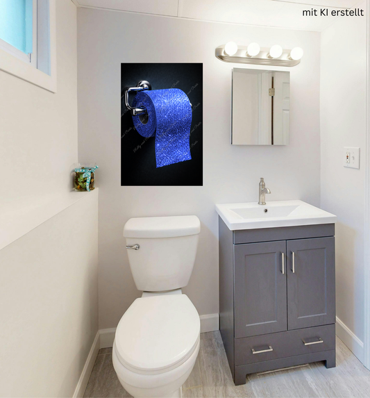 Glitzer Toilettenpapier blau