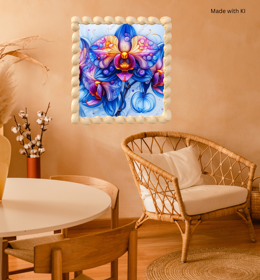 Bunte Orchidee in gelb blau