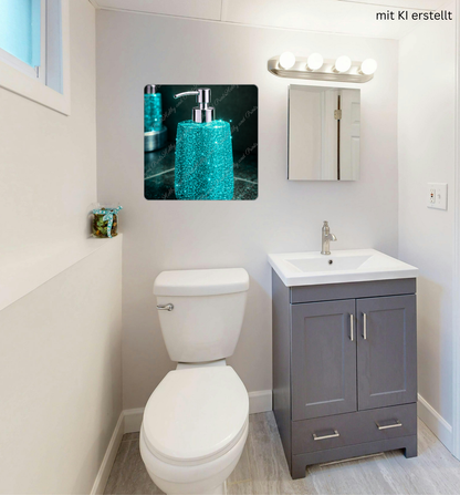 Glitzer Seifenspender Türkis – Luxus Badezimmer Deko