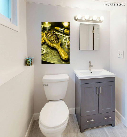 Goldene Haarbürste – Luxus Beauty Glamour