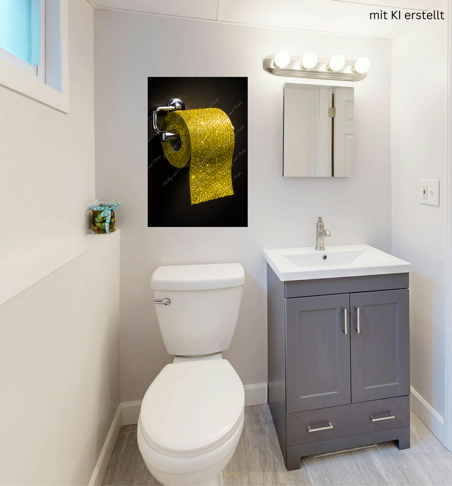 Glitzer Toilettenpapier gold