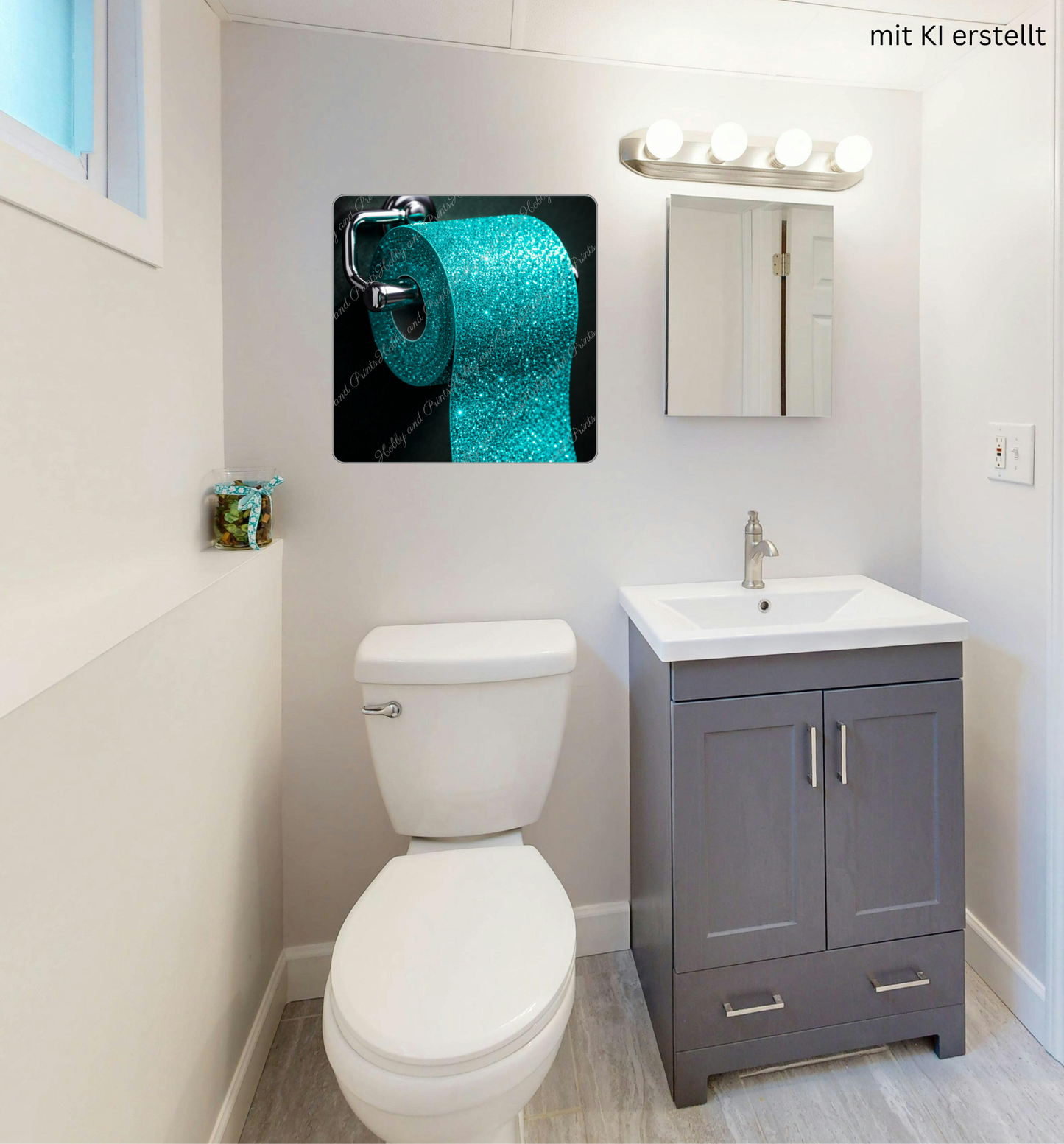 Glitzer Toilettenpapier türkis