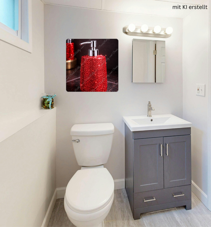 Glitzer Seifenspender Rot – Luxus Badezimmer Deko