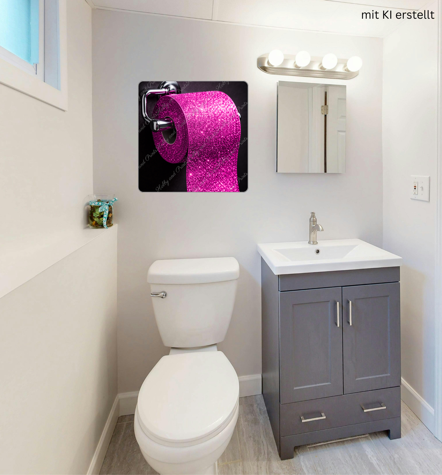 Glitzer Toilettenpapier pink