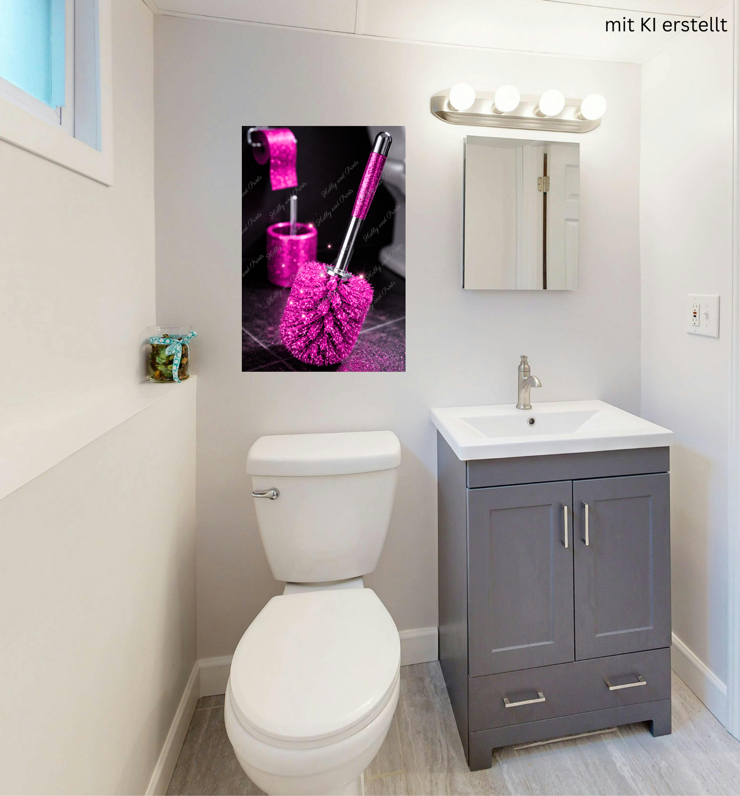WC Bürste Pink Glitzer Klobürste