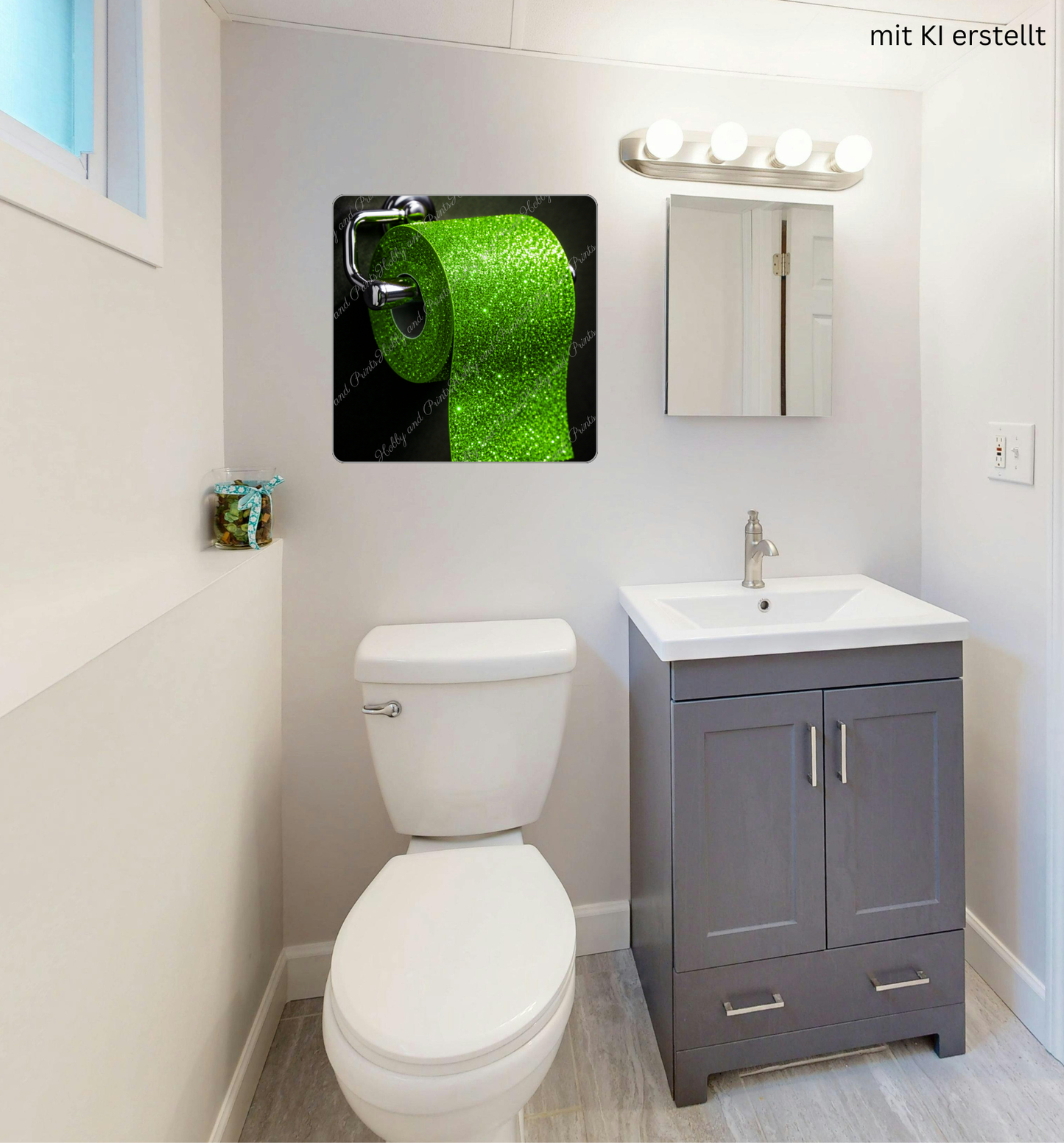Glitzer Toilettenpapier grün