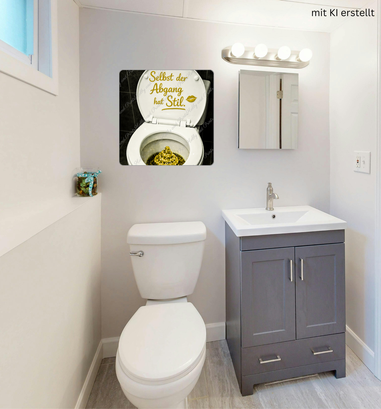 WC Toilette Gold Abgang mit Stil