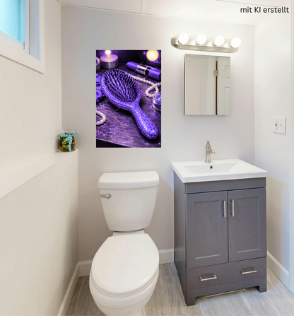 Violette Glitzer Haarbürste – Luxus Beauty Glamour