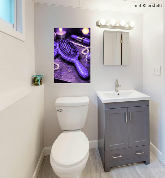 Violette Glitzer Haarbürste – Luxus Beauty Glamour