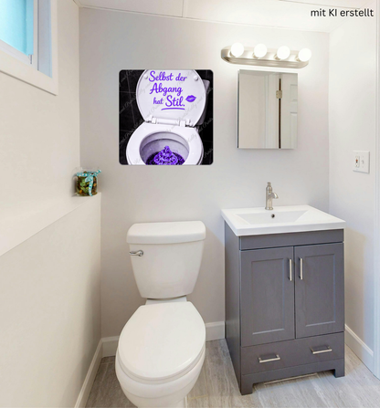 WC Toilette Violett Abgang mit Stil