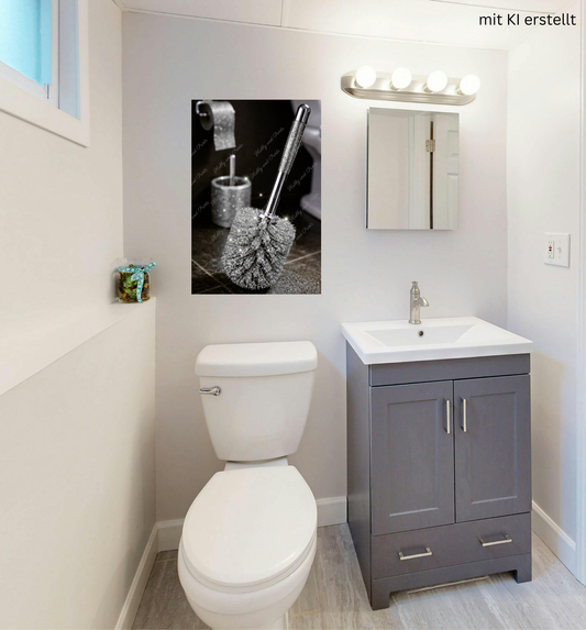WC Bürste silber Glitzer Klobürste