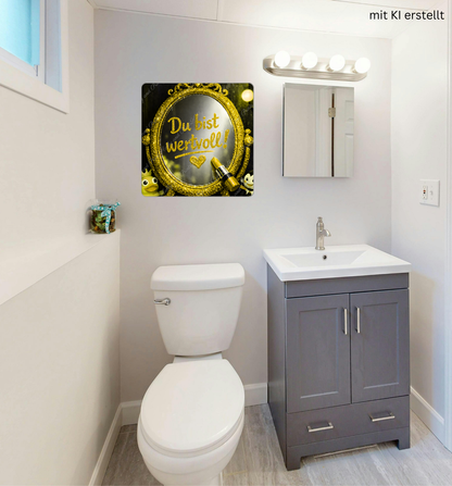 „Du bist wertvoll“ Spiegel – Gold Glamour Statement