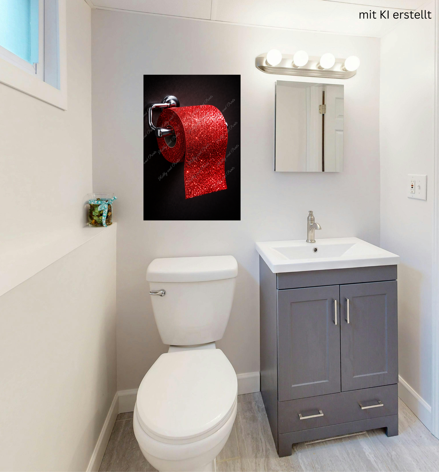 Glitzer Toilettenpapier rot