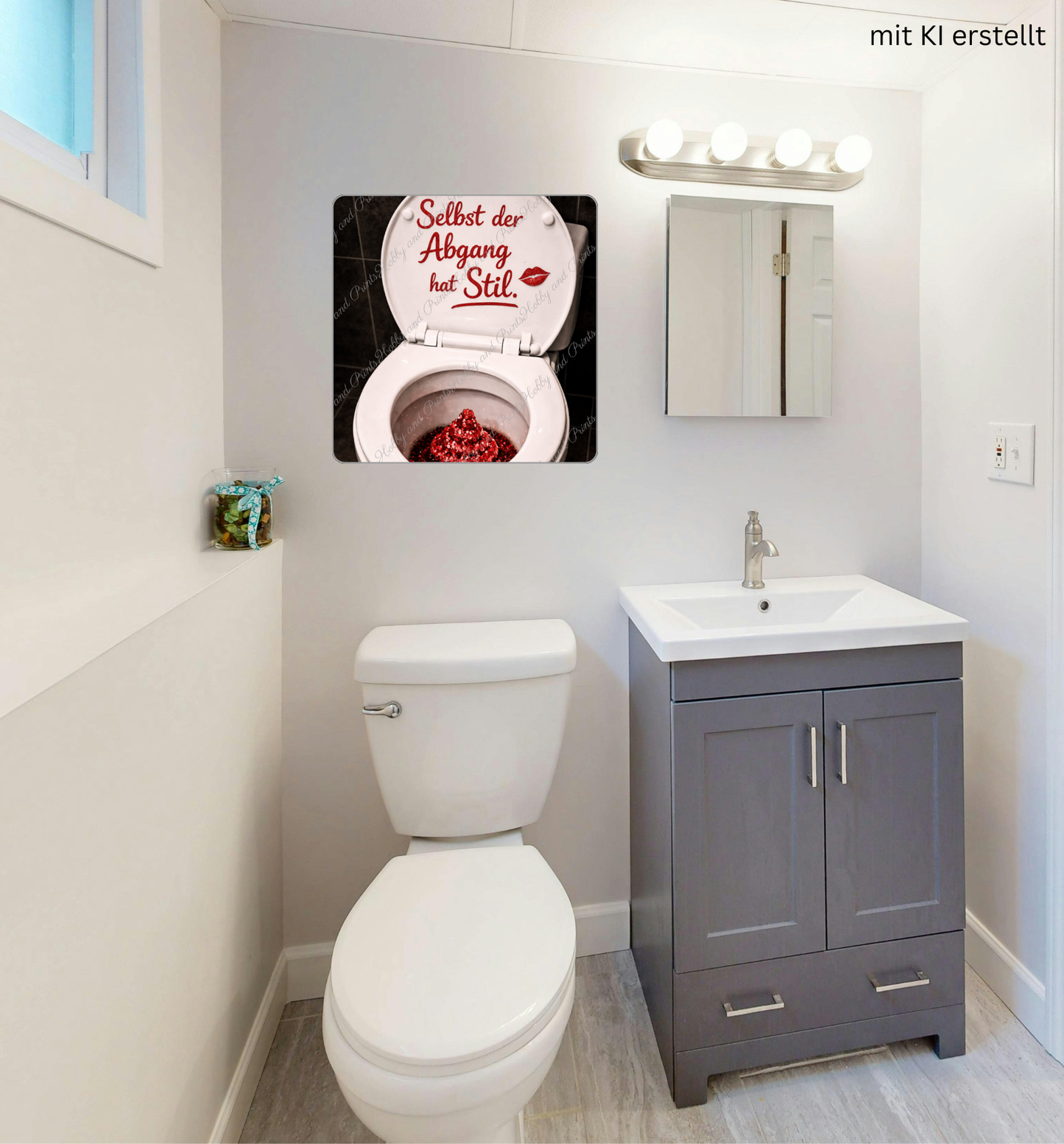 WC Toilette Rot Abgang mit Stil
